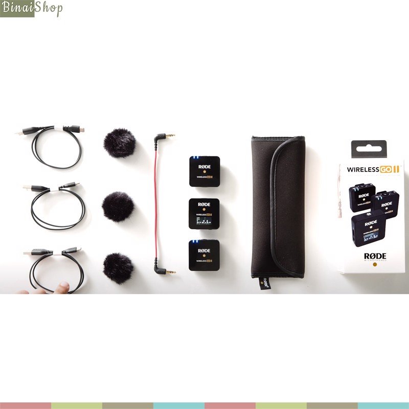 Micro Rode Wireless Go 2 - Bộ 2 Phát 1 Thu, Mic Thu Âm Livestream, Phỏng vấn ngoài trời Microphone Go2 Không dây Go II Hàng Chính Hãng - Kèm Móng Gẩy DreamMaker