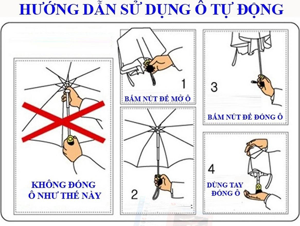 Ô Dù Tự Động Nhật - Hàng 10 nan cứng cáp - Màu Nâu