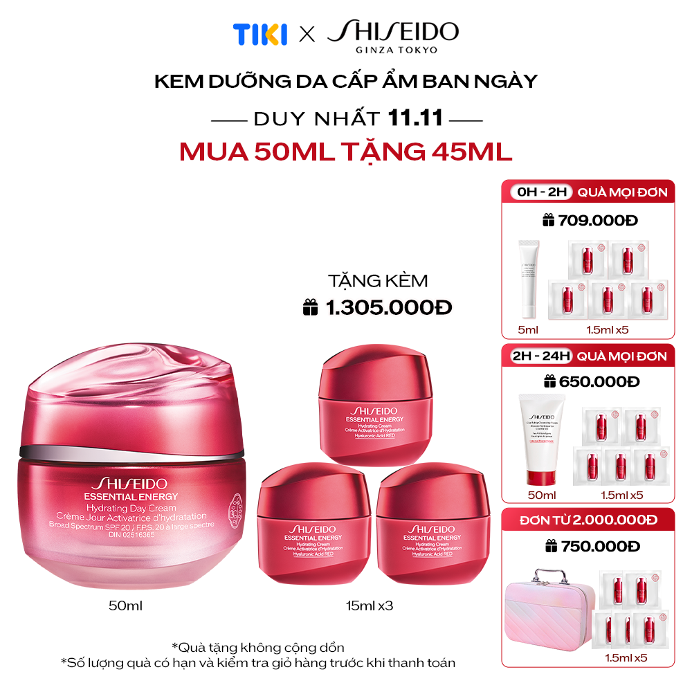 [Mã 100K11112 - Giảm 100K đơn từ 800K] Kem dưỡng da ban ngày Shiseido Essential Energy Hydrating Day Cream 50ml