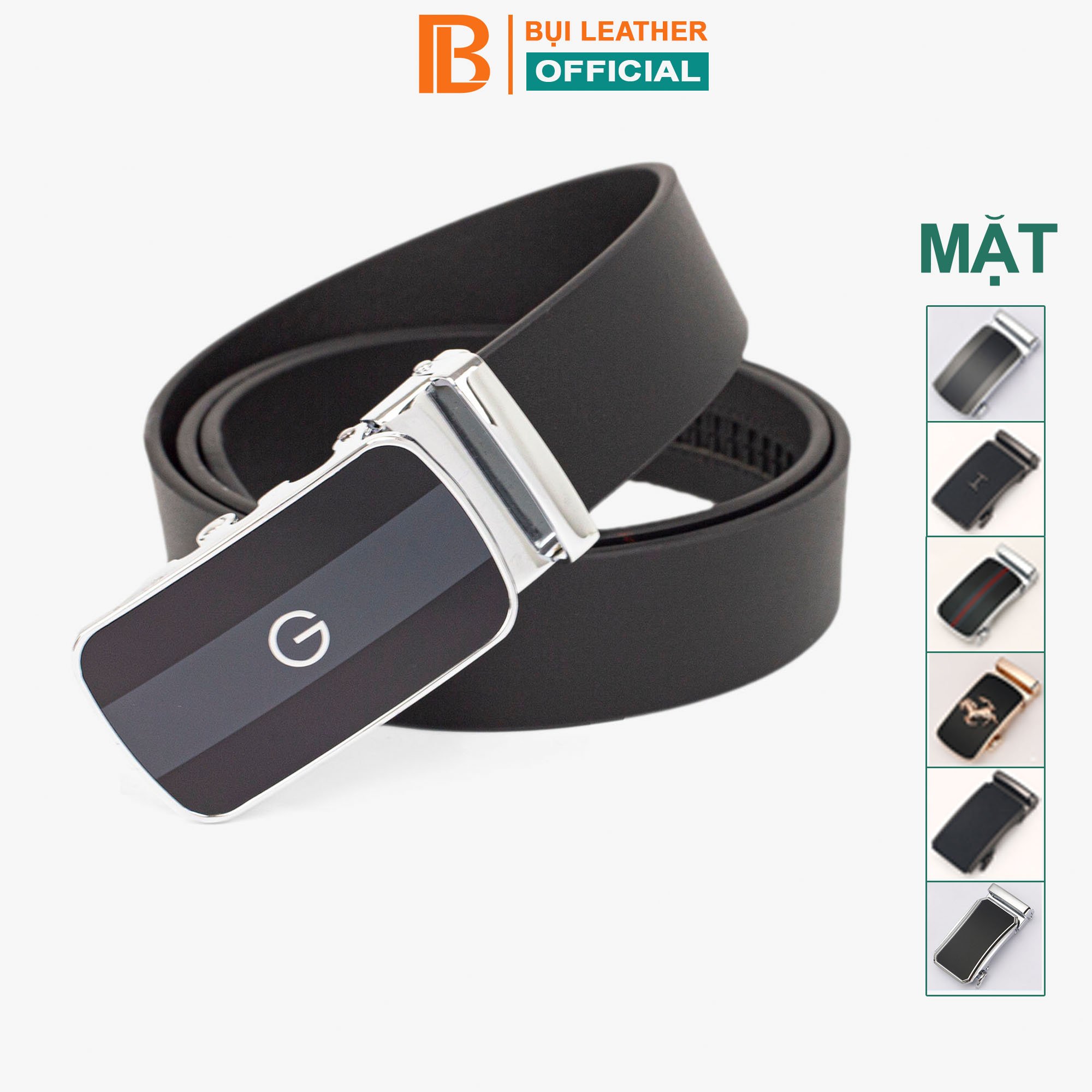 Thắt Lưng Nam, Dây Nịt Nam Da Bò Thật Nguyên Tấm Bụi Leather L110 - Khóa Tự Động, Nhiều Mặt Khóa Tùy Chọn - Bảo Hành 12 Tháng - Mặt Khoá M2