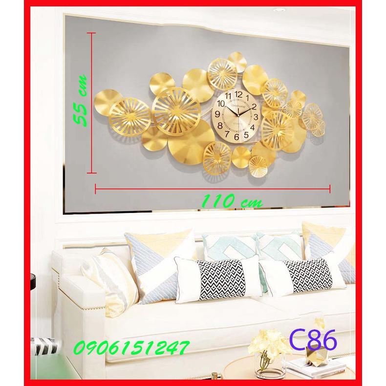 Đồng hồ treo tường trang trí decor C86 kích thước 110 x 55 cm