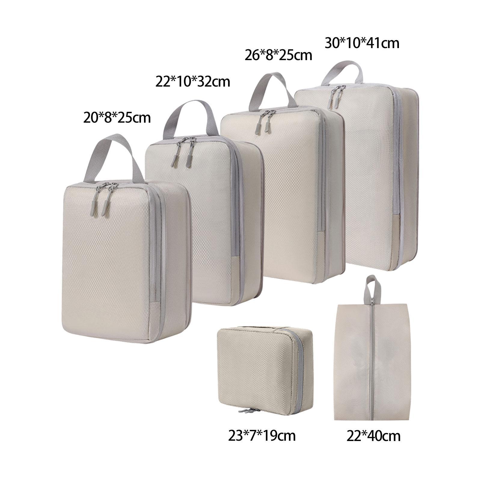 6 Pieces Compression Packing Cubes Laundry Bags for Holidays Outdoor Camping