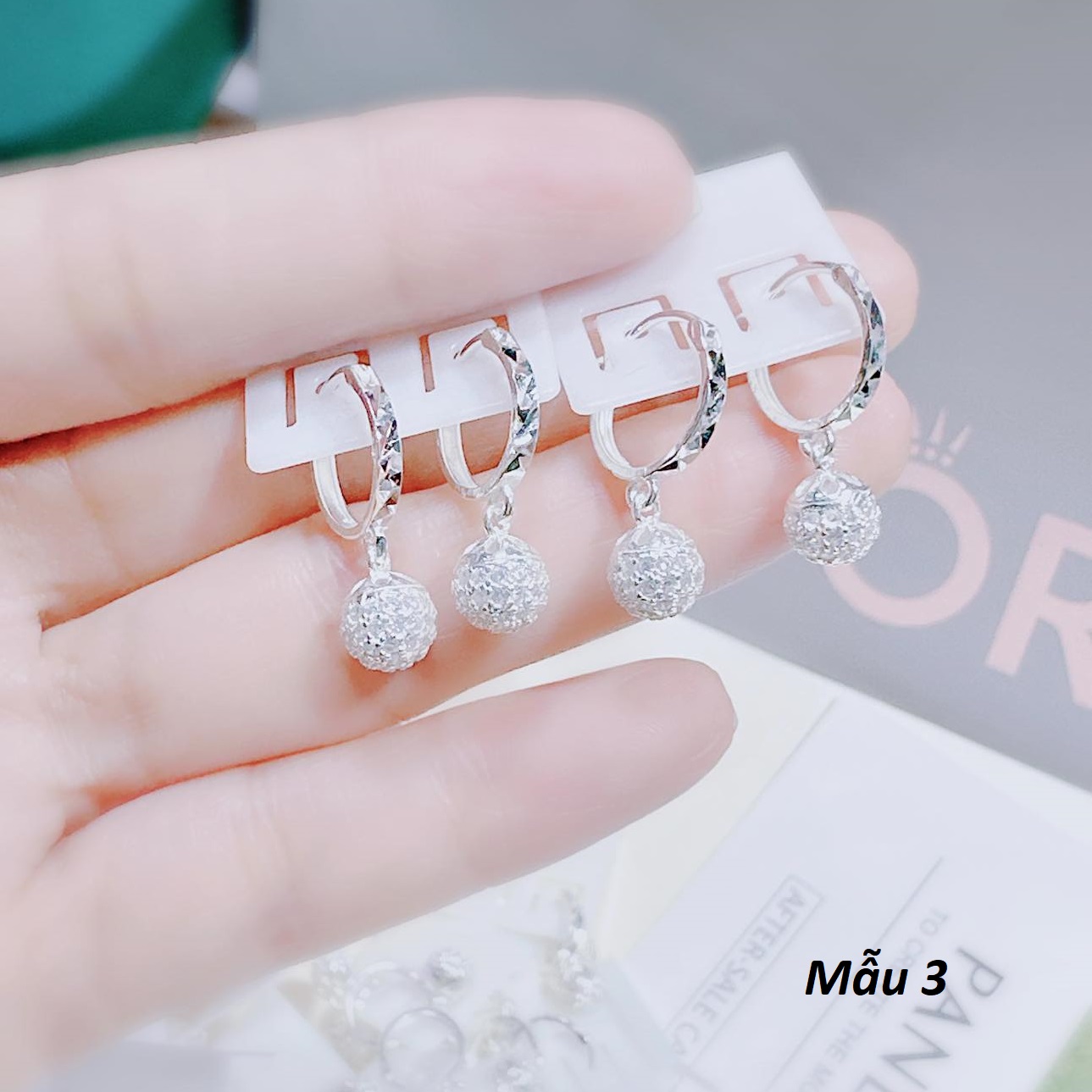Bông tai bạc khuyên tròn thời trang chất liệu bạc s925 MS065a