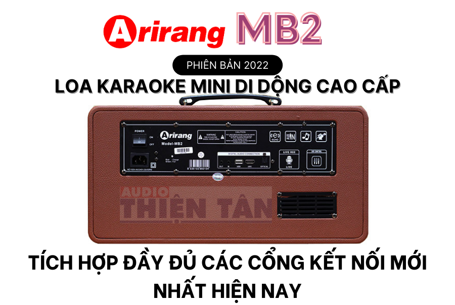 Loa Karaoke di động Arirang MB2 - Tích Hợp Echo Số - Reverb - FBX Chống Hú - Hàng Chính Hãng