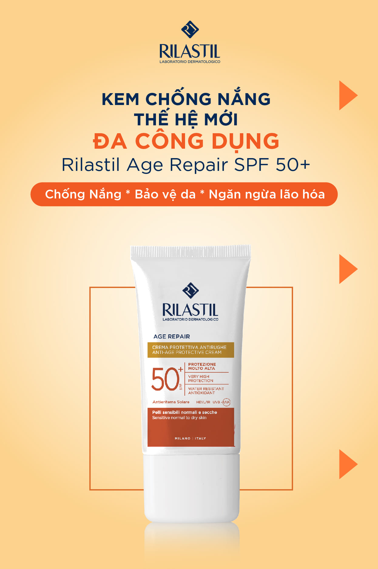 Kem chống nắng ngăn ngừa lão hóa - RILASTIL AGE REPAIR ANTI – AGE PROTECTIVE CREAM SPF 50+