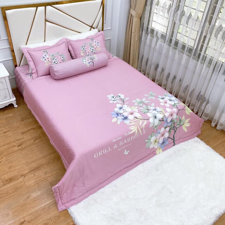 Bộ chăn ga gối Cotton siêu mát xịn sò