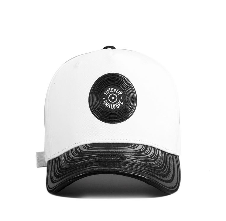 PREMI3R Mũ lưỡi trai Nón ballcap LP RECORD_WHITE/BLACK Mũ lưỡi trai phong cách hàn quốc nón thương hiệu chính hãng