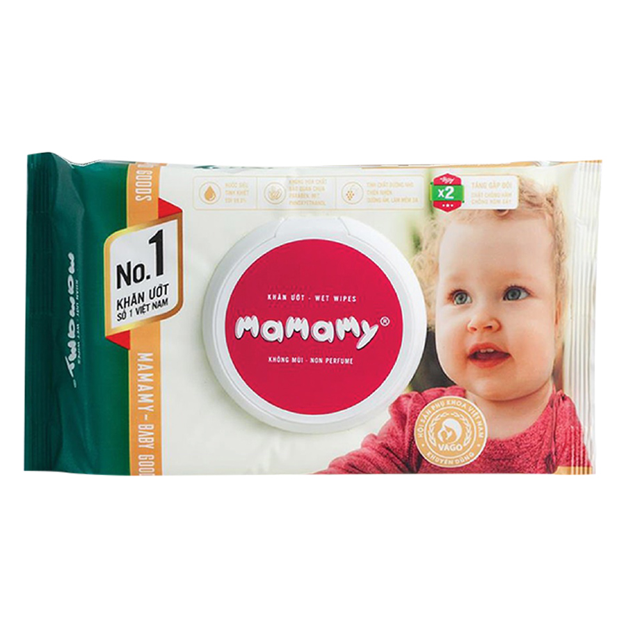 Combo 5 Gói Khăn Giấy Ướt Mamamy Không Mùi (80 Tờ / Gói)