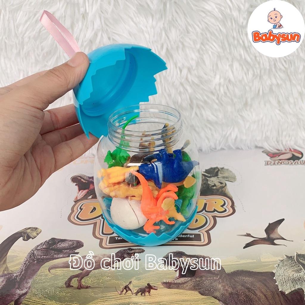 Bộ đồ chơi trứng Khủng Long-Mô hình nhựa dẻo màu sắc bắt mắt - giao ngẫu nhiên