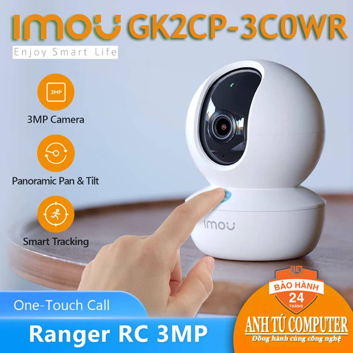 Camera WiFi quay quét 3MP IMOU RC IPC-GK2CP-3C0WR hàng chính hãng
