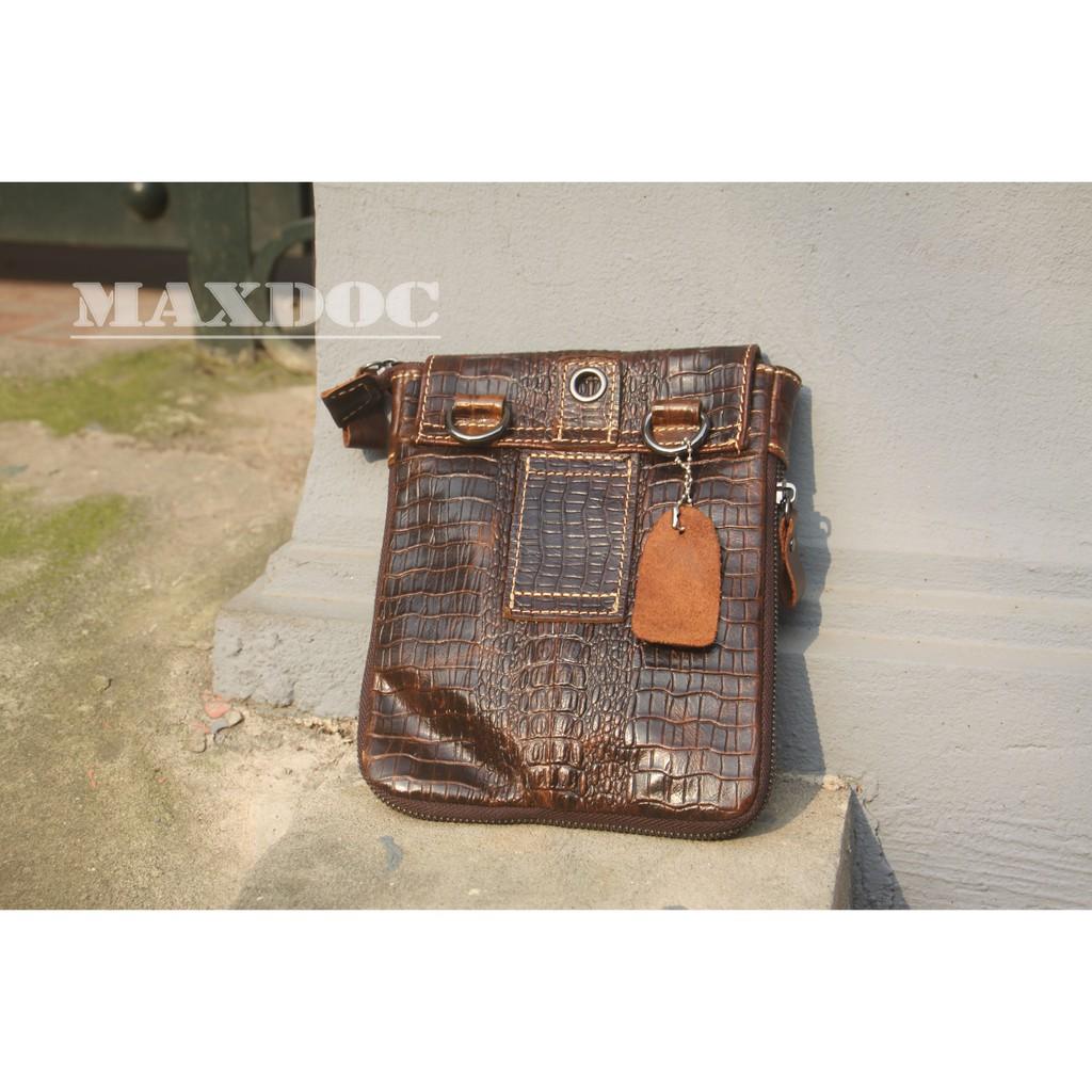 Cặp da thật vân cá sấu size mini C58