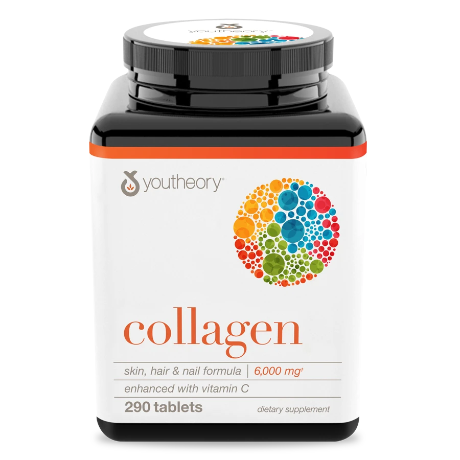 Collagen Vitamin C Youtheory Mỹ Tạo Sức Khỏe Từ Bên Trong Cho Da, Tóc, Móng, Gân, Dây Chằng, Sụn, Khớp Xương - Massel Official - Hộp 290 Viên