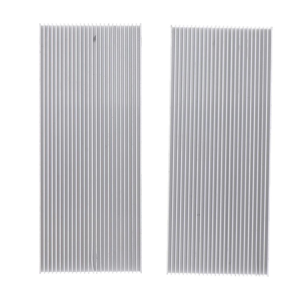 2X 2x Aluminum CPU Heatsink Cooling Cooler Fan Cooler Pad Kit 100x41x8mm