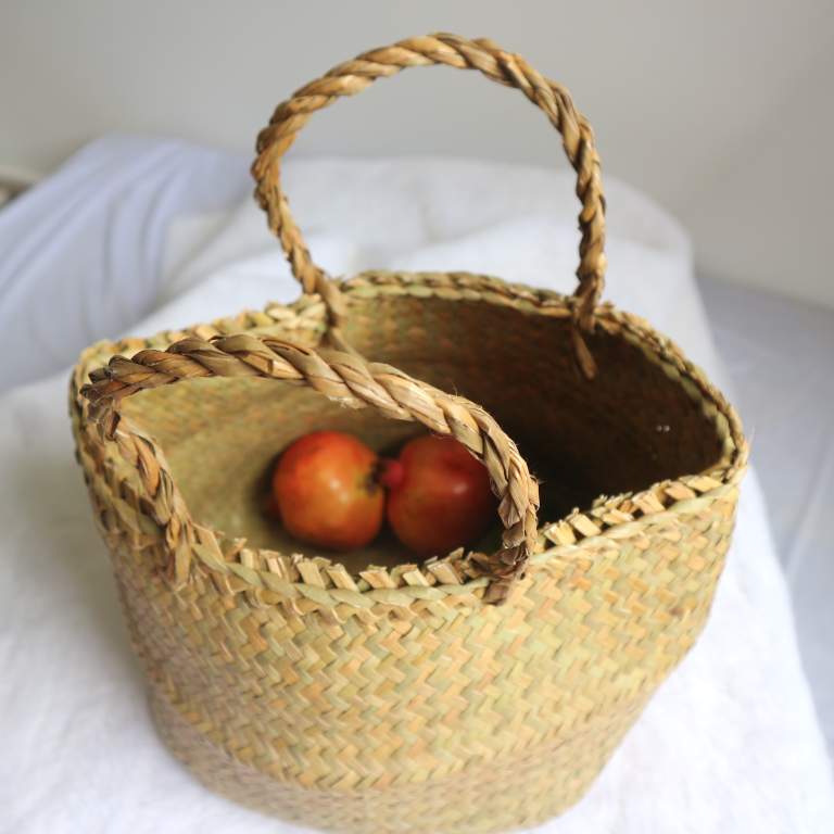 Giỏ Đệm Tròn Đựng Hoa, Đựng Trái Cây Trang Trí - Cổ Điển - Thiên Nhiên