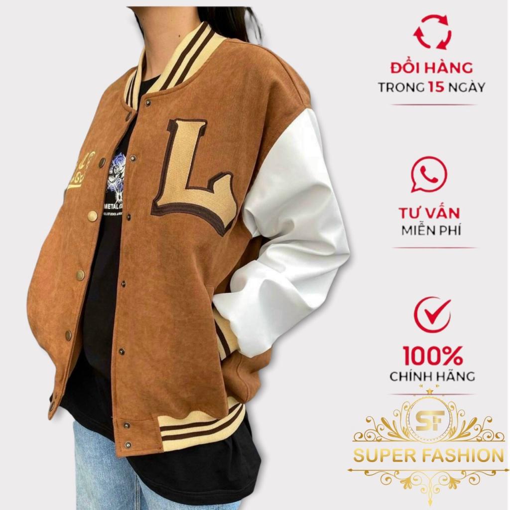 Áo Khoác Nữ Bomber Vải Nhung Tăm IN Chữ Phối Màu Trẻ Trung Hiện Đại Hot