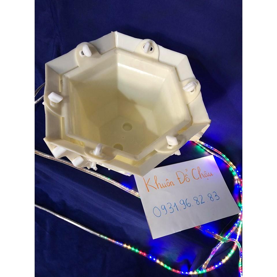 Khuôn chậu ABS lục giác rộng 25cm có lòng trong