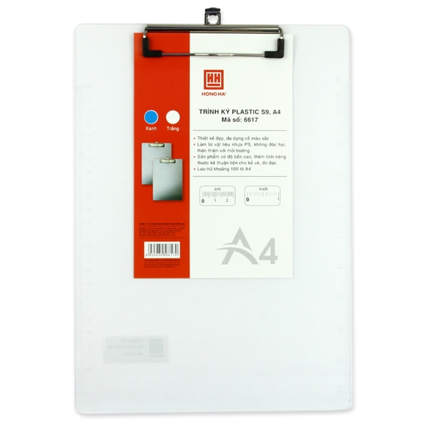 Bìa Trình ký Plastic A4 S9 - Hồng Hà 6617