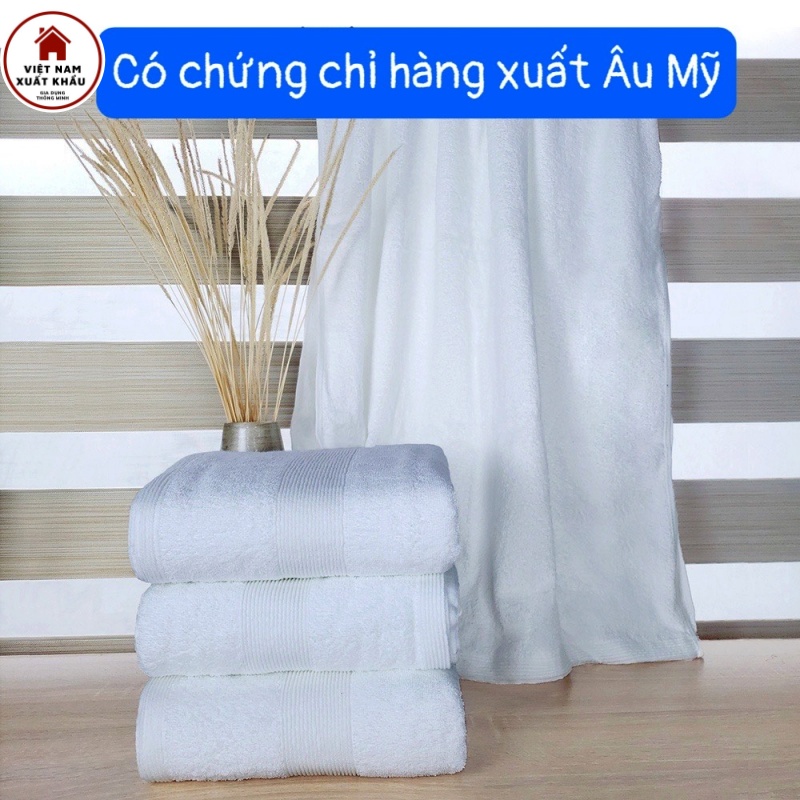Khăn Tắm Loại To 140x70cm 100% Cotton Cao Cấp Thấm Hút, Bền Màu, Không Nhớt Hàng VN