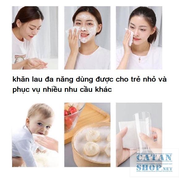 Khăn lau mặt khô dùng 1 lần bằng cotton cao cấp tự nhiên,cuộn khăn mặt khô tẩy trang đa năng túi trái đào xinh xắn