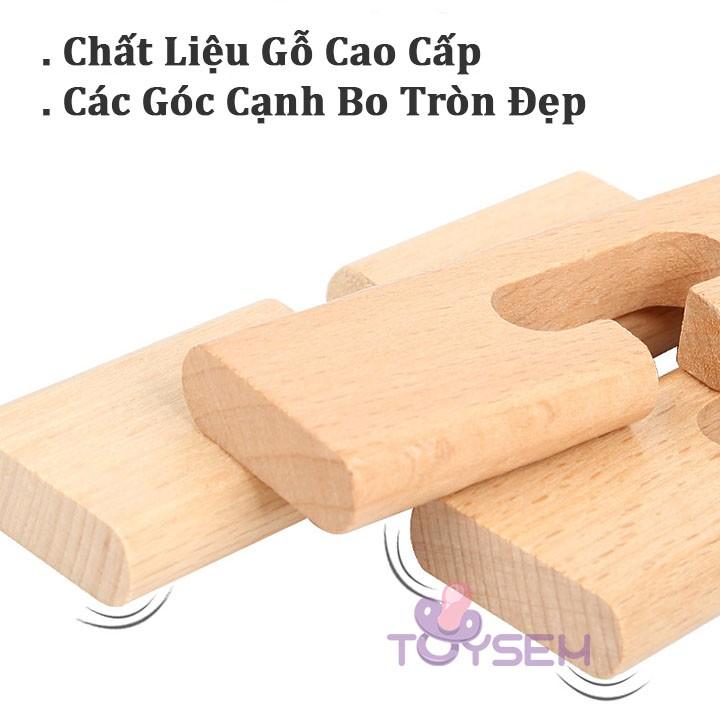 1 Cái Đồ chơi trẻ em giải đố đồ gỗ khóa luban phát triển trí tuệ - Quà tặng sinh nhật cho bé