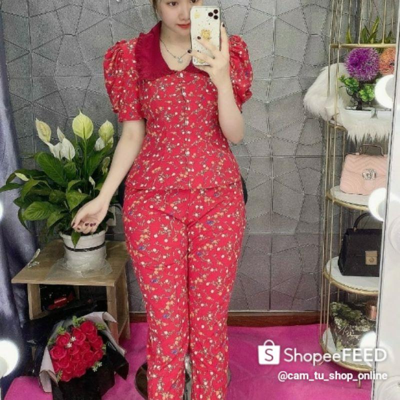 Sét lụa bông, đồ mặc nhà bông đỏ