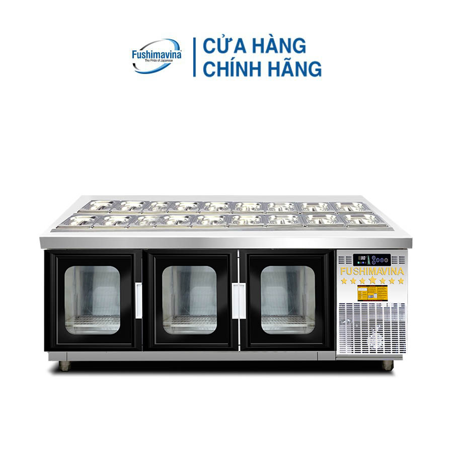 [CỬA HÀNG CHÍNH HÃNG] Bàn Salad 1m8 Cánh Kính