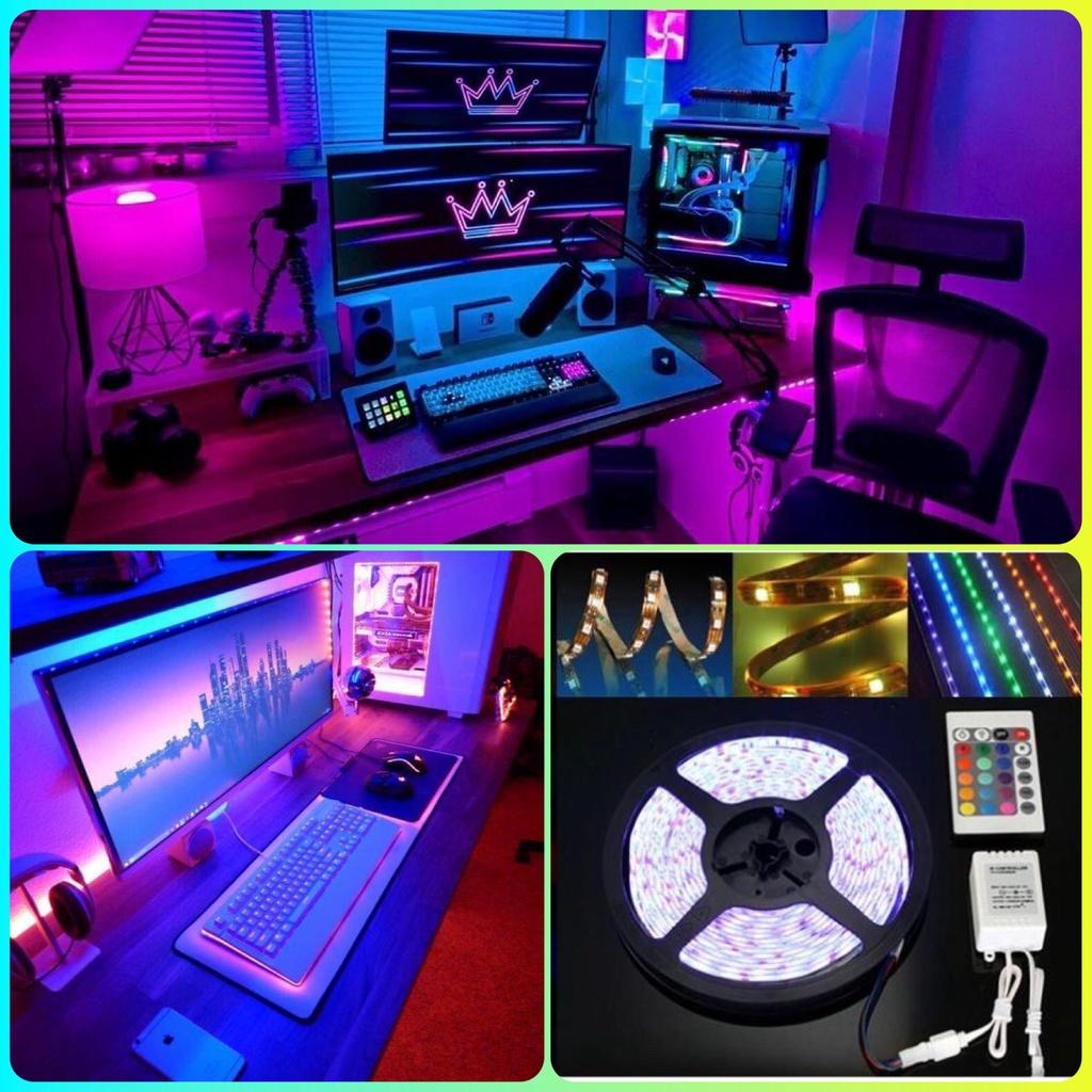 Bộ Đèn LED RGB Dài 5M,5050 Chống Nước, Đổi Màu, Đèn Nháy Trang Trí