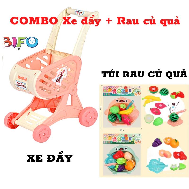 Đồ chơi xe đẩy mua sắm siêu thị loại nhựa cao cấp, độc đáo vui nhộn cho bé