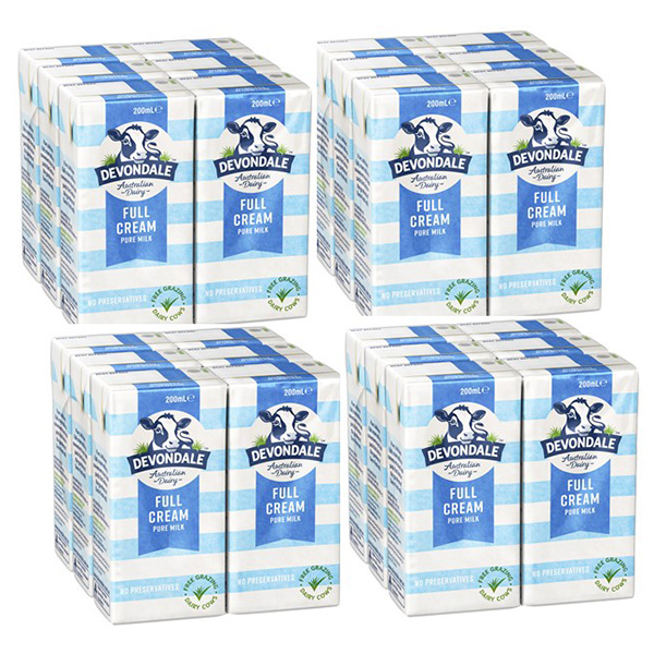 Thùng 4 Lốc Sữa Nguyên Kem Devondale Fullcream (4 x 6 x 200Ml)