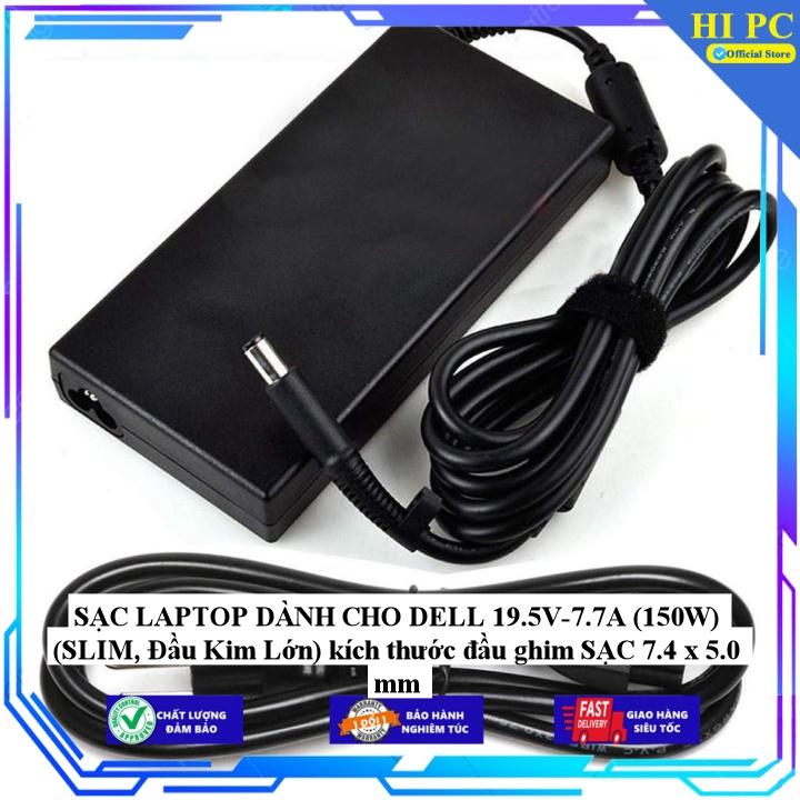 SẠC LAPTOP DÀNH CHO DELL 19.5V-7.7A kích thước đầu ghim SẠC 7.4 x 5.0 mm - Kèm Dây nguồn - Hàng Nhập Khẩu