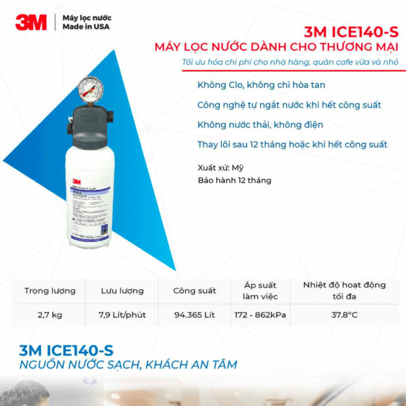 Máy Lọc Nước Nóng Lạnh 3M Kèm Bộ Lọc Nhập Khẩu Mỹ, Hiệu Suất Lọc 100%, Tiết Kiệm Chi Phí - Hàng Chính Hãng 3M