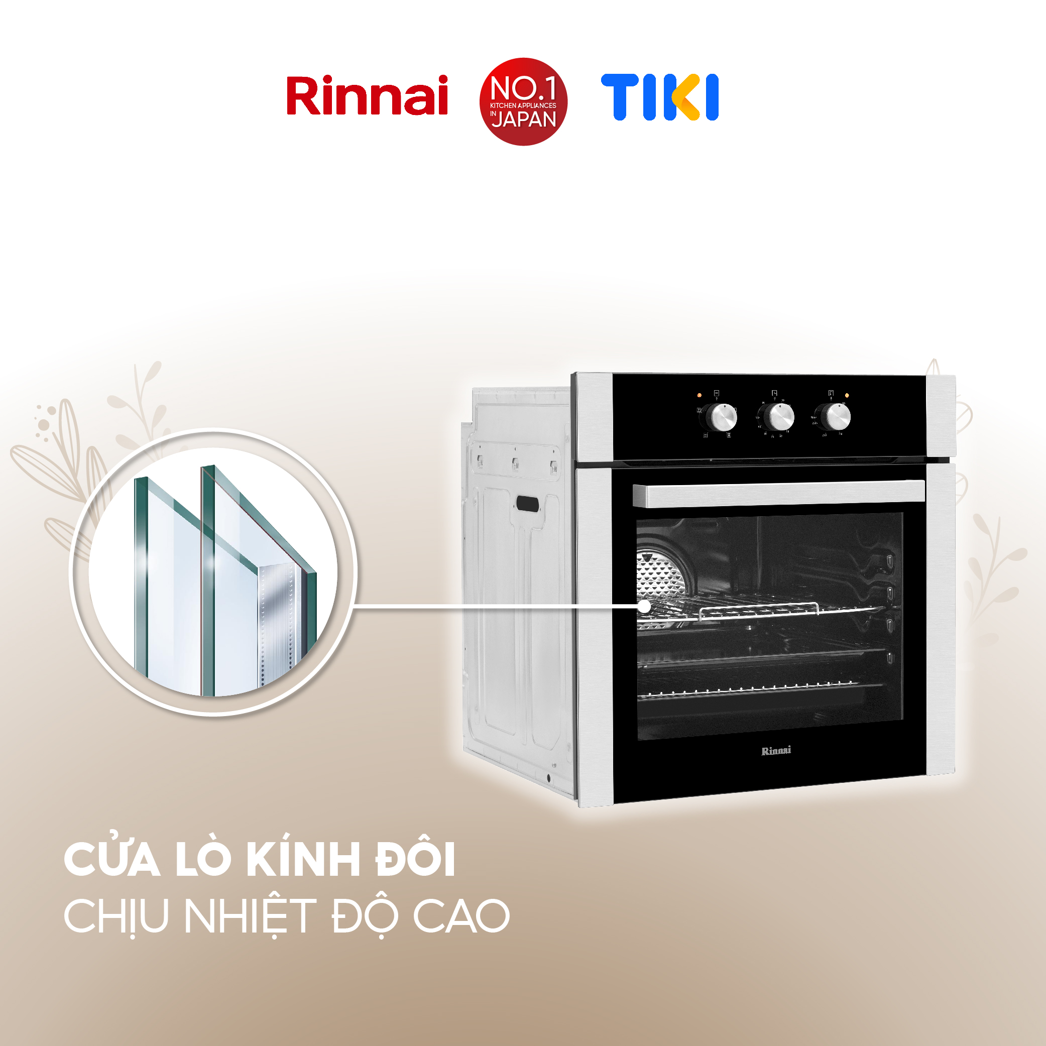 Lò nướng điện âm tủ Rinnai RO-E6104MA-EB dung tích 65L 2300W - Hàng chính hãng.