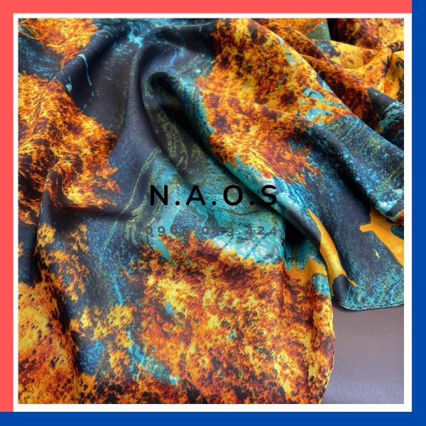 -Khăn choàng lụa dài Quảng Châu-Khăn Choàng Cổ Lụa Silk Họa Tiết Hoa Sen-Qùa tặng 20/10-quà tặng sinh