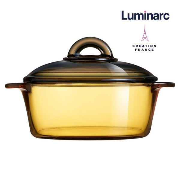 Bộ 3 nồi thuỷ tinh Luminarc Amberline Granite 1.5 Lít/ 2 Lít / 3 Lít (Bảo Hành 10 Năm)- LUGR1523