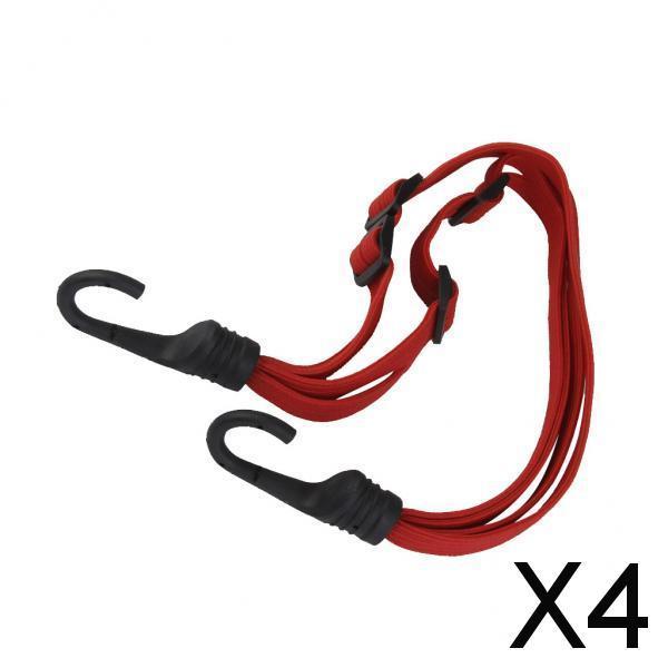 4xRed Motorcycle Bike Cargo Luggage Helmet Holder Rope Strap Elastic