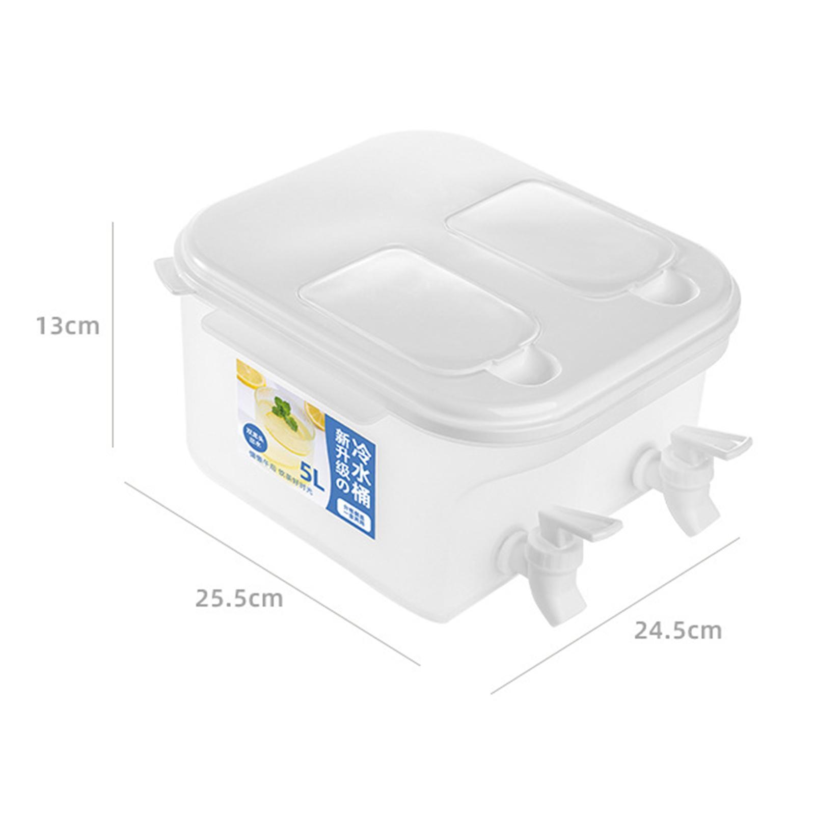 5L Beverage Dispenser Water Drink Bucket With Lid and Faucet Refrigerator