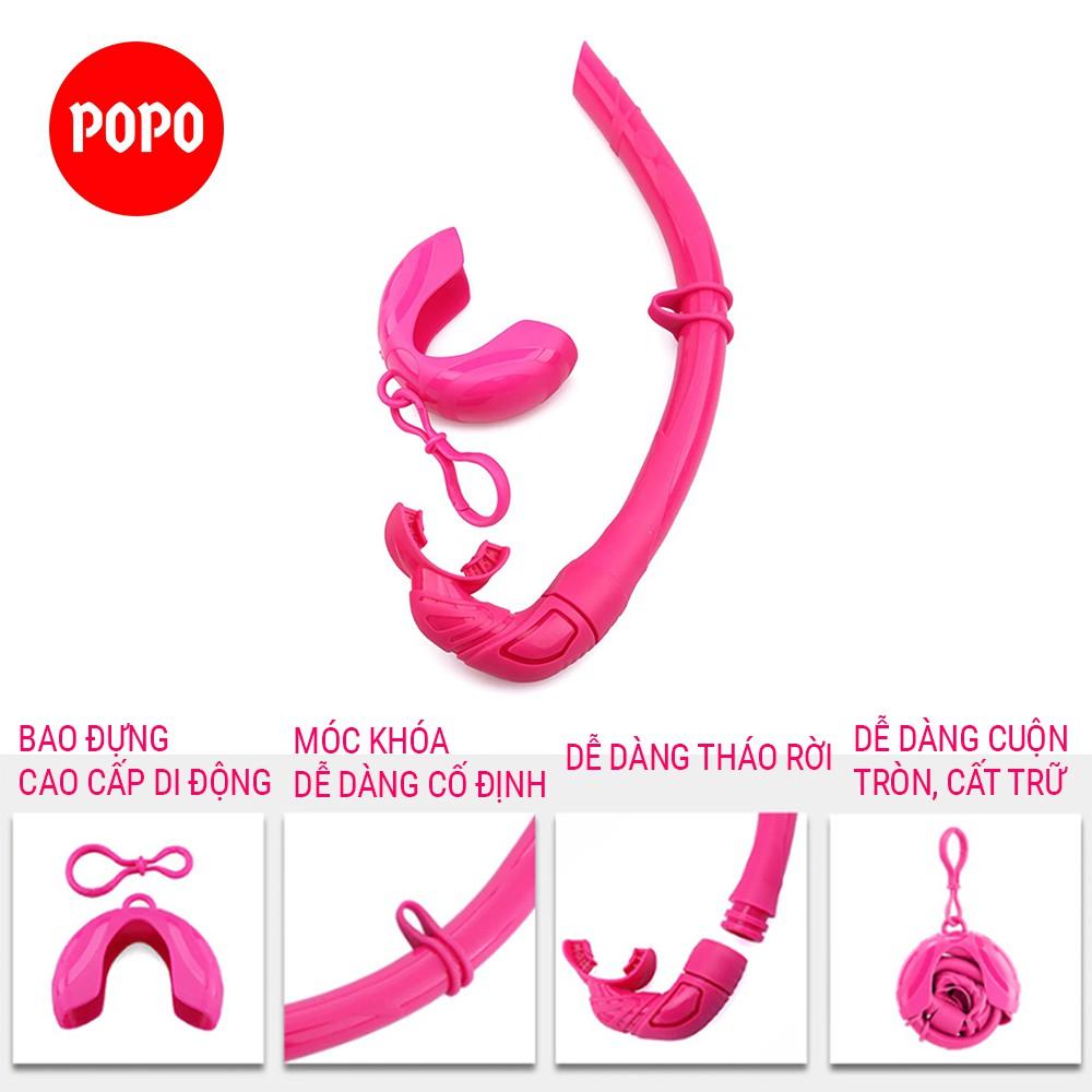 Ống thở dưới nước lặn biển chuyên nghiệp POPO SN53 van 1 chiều, chất liệu silicone mềm mại ngăn nước tuyệt đối, hiệu quả