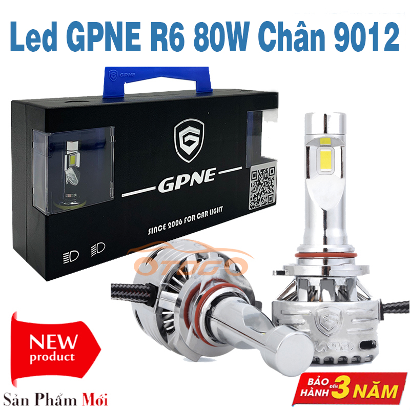Bộ Đèn Led Tăng Sáng GPNE R6 80W Chân 9012 Chính Hãng , Cho Xe Con Và Xe Tải