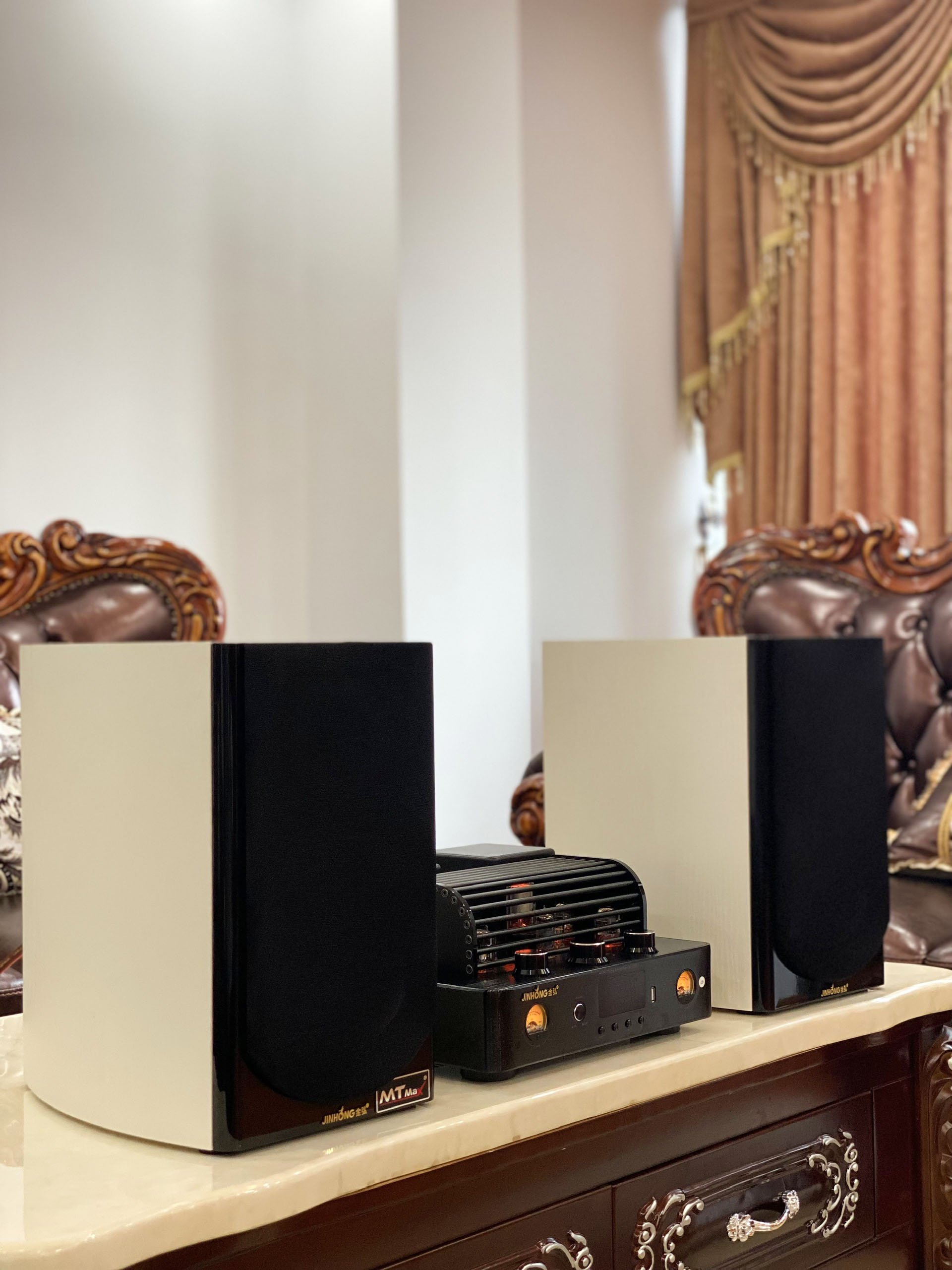 Dàn nghe nhạc cao cấp âm ly AV880 kết hợp loa nghe nhạc D18H cổng hưởng âm thanh cao cấp. HÀNG CHÍNH HÃNG