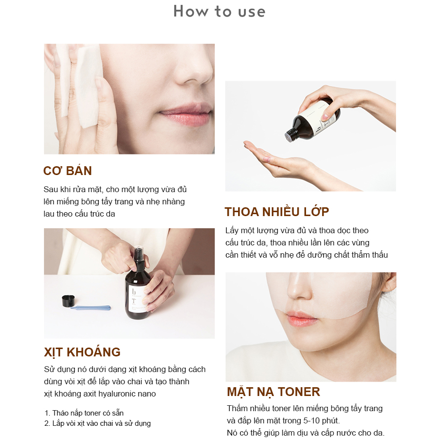 Nước hoa hồng B:remedies Nano Hyaluronic Acid Toner