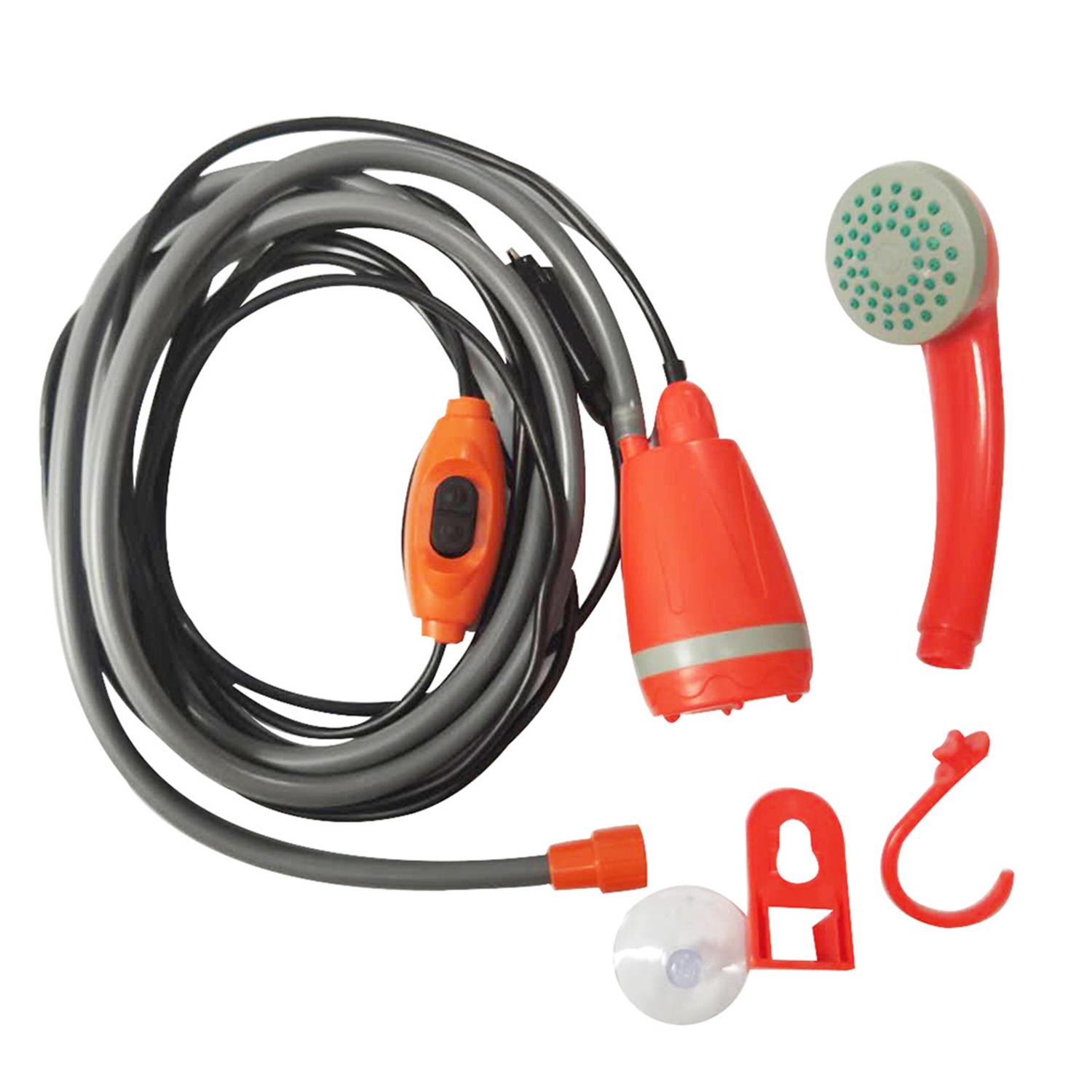 Vòi hoa sen cầm tay ngoài trời di động bằng điện 12V với máy bơm để rửa xe, tưới nước