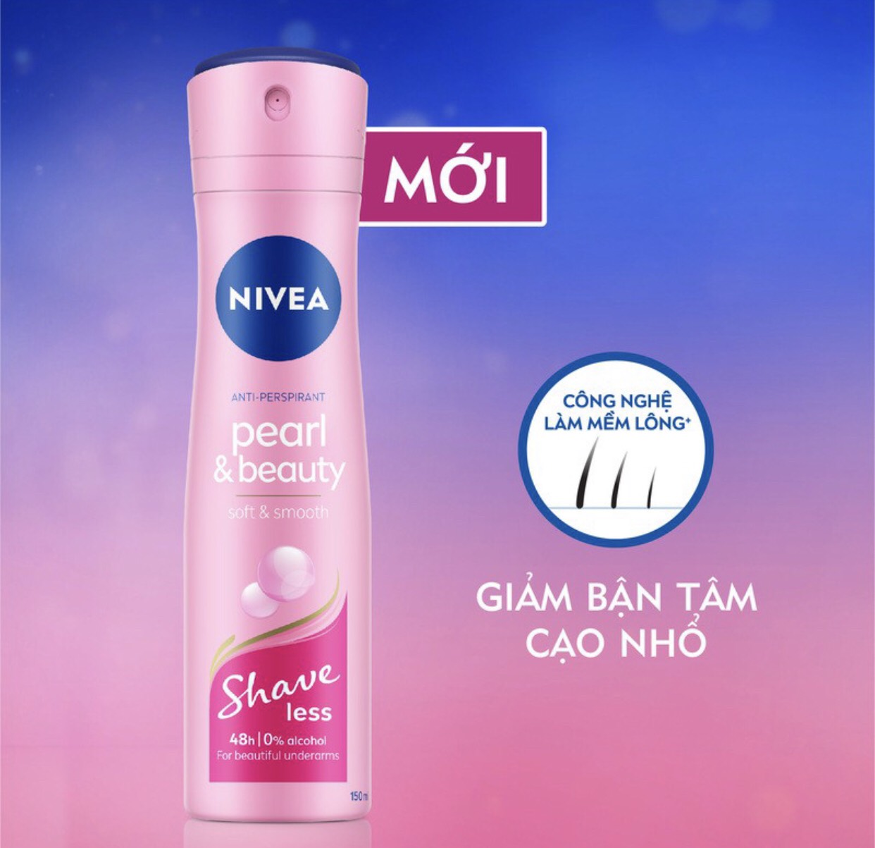 Xịt ngăn mùi NIVEA SHAVELESS ngọc trai đẹp quyến rũ (150ml)