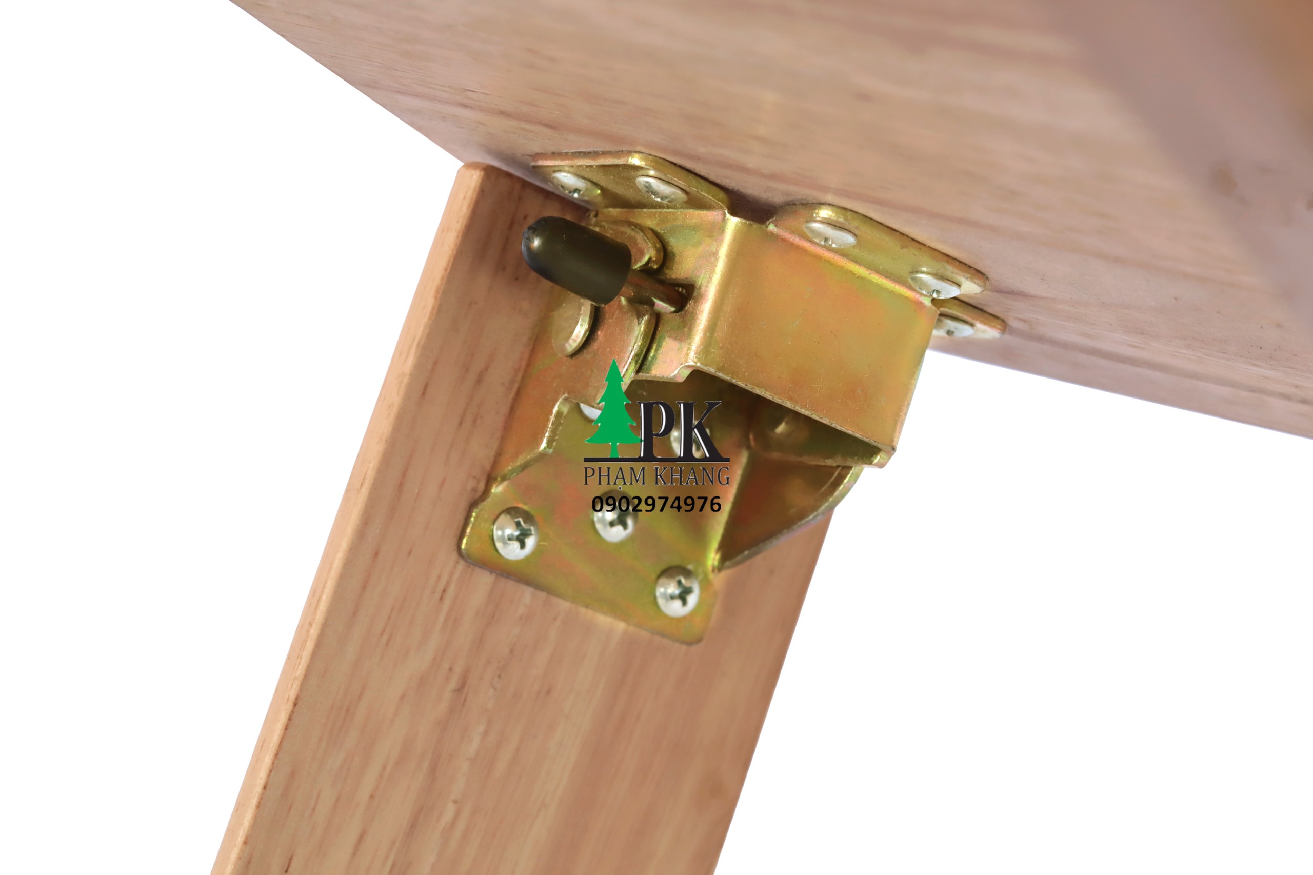 Bàn gỗ xếp chân bánh mì Phạm Khang - Gỗ cao su tự nhiên màu Gỗ Tự Nhiên/ Vàng Cherry - Kích thước 50 x 70 cm
