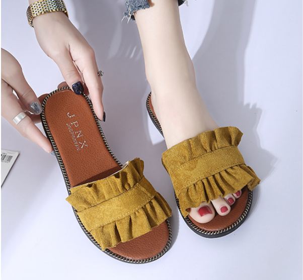 Dép Quai Ngang Bèo Da Lộn Nữ Tính NineRed DTT02V