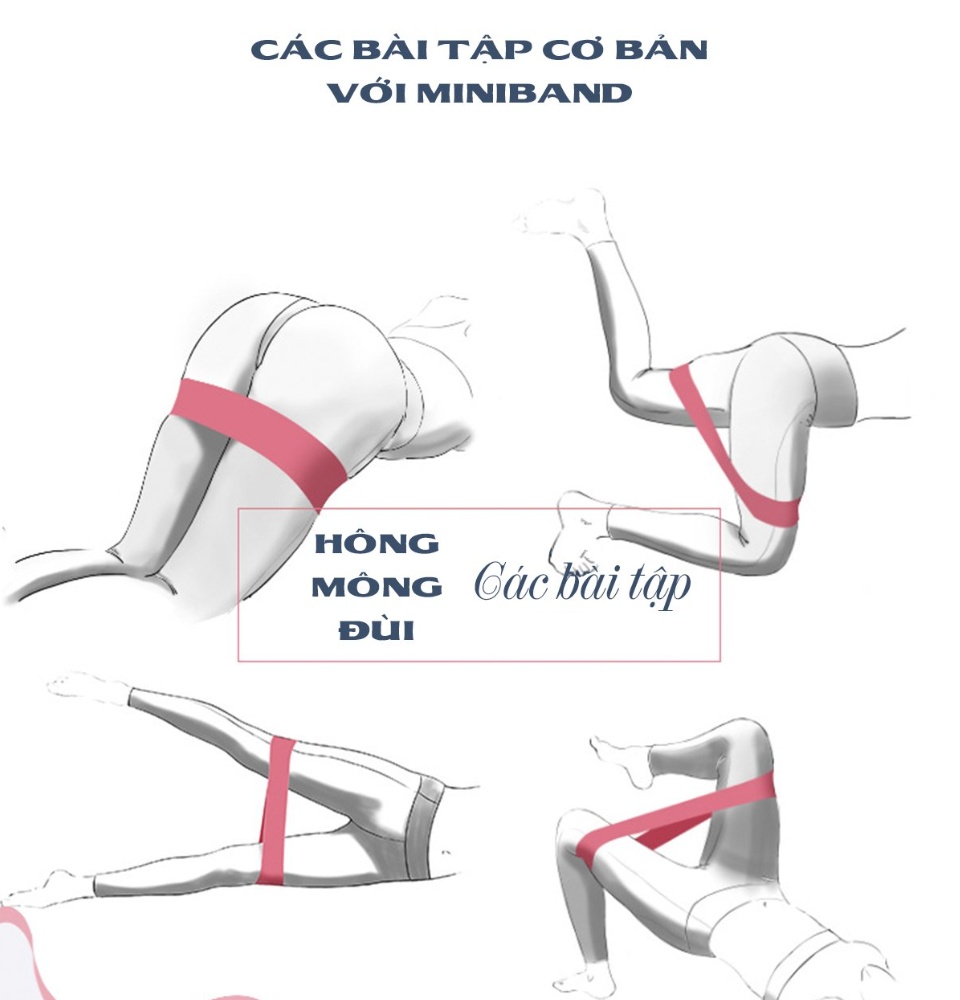 Dây kháng lực tập gym, dây đàn hồi tập gym miniband tập mông đùi TOPBODY