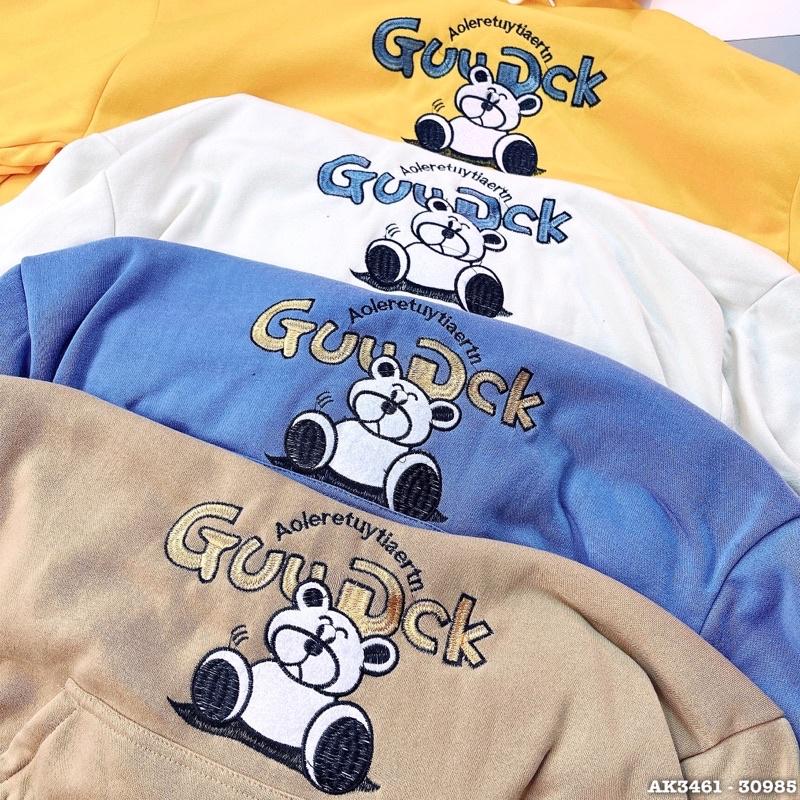 Áo hoodie nam nữ nỉ bông qc dày form rộng tay phồng cánh dơi thêu GUUDCK