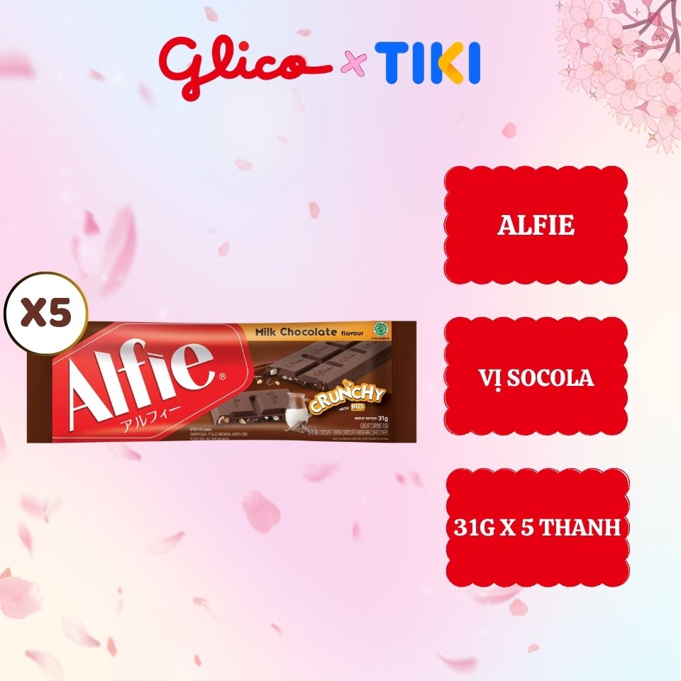 Socola dạng thanh Glico Alfie (Combo 5 thanh)