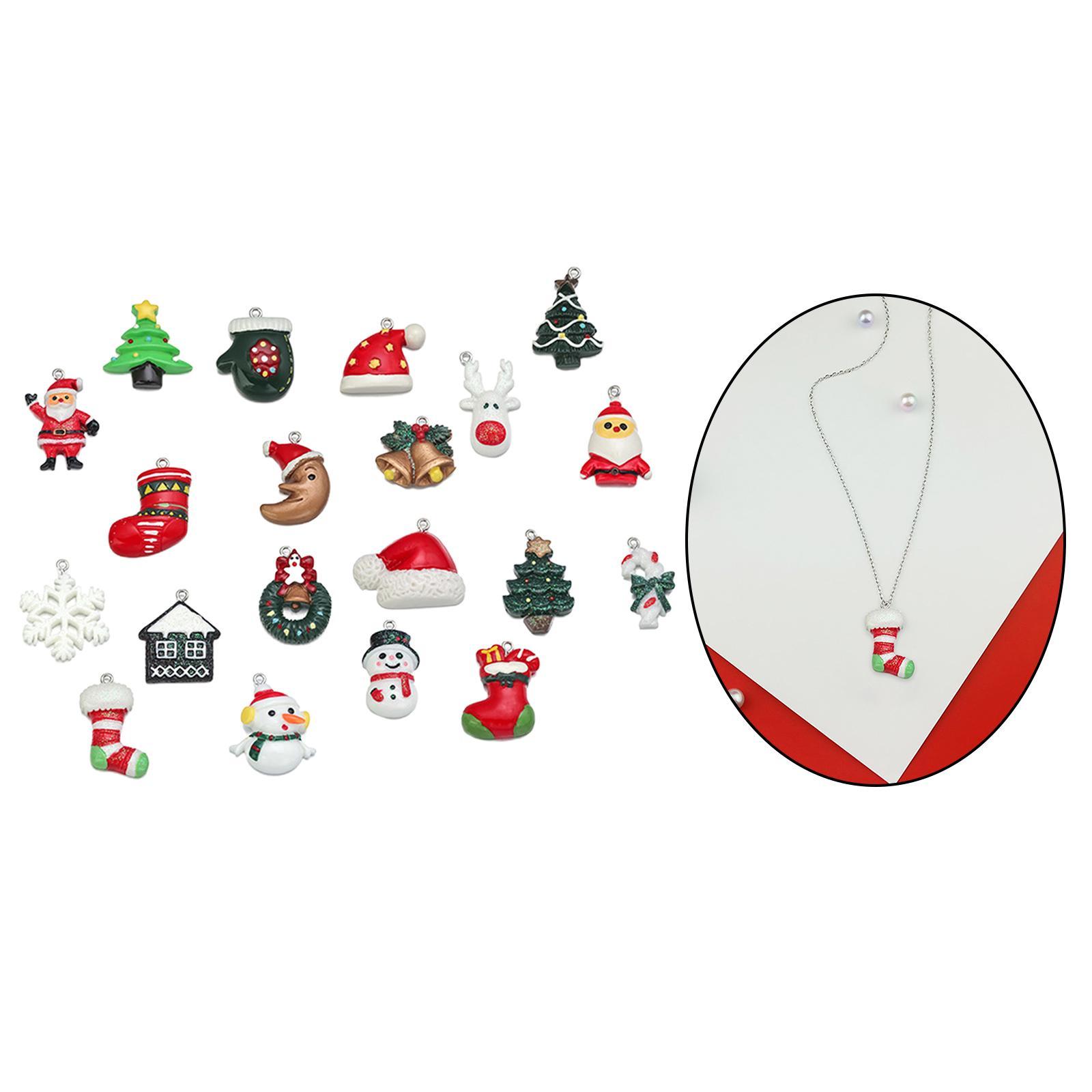 Set of 20 Alloy Charms Mini Christmas Pendants for Girls Women DIY Necklace Earring Jewelry Making Accessories