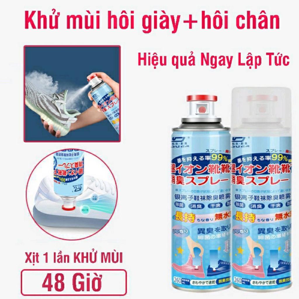 Bình Xịt Khử Mùi Hôi Giày Nhật Bản Hạn Chế MỒ HÔi CHÂN Kháng Khuẩn Mát Lạnh Hương Thơm Giữ Cực Lâu Dài