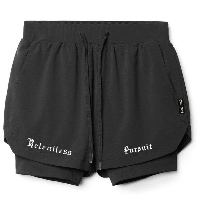 Quần short tập gym nam 2 lớp có túi trong Relentless Pursuit Z250 - L